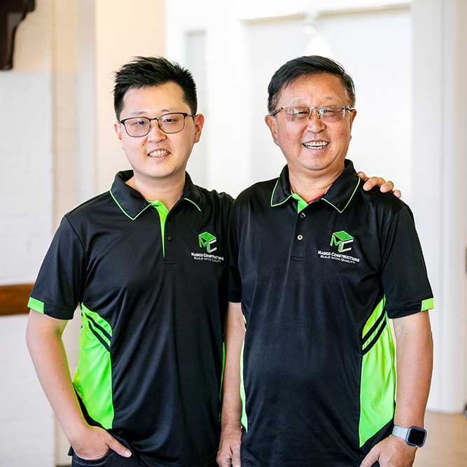 Winston and Darren at Magico Constructions